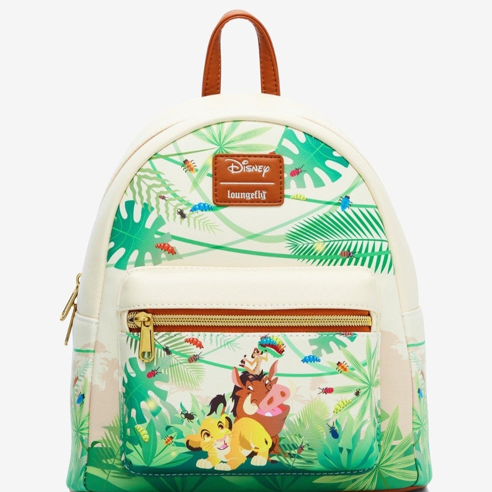 Loungefly Disney Jungle Print Backpack - Green and Cream